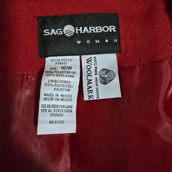 Vintage Harbor Red Wool Blend Blazer Jacket Size old money, elegant classic - Picture 5 of 9